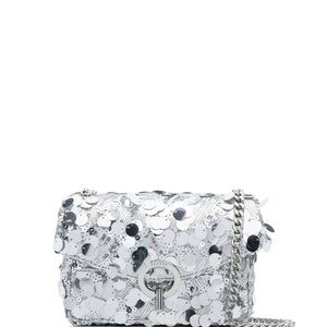 Sandro Yza Disco sequin-embellished shoulder bag - silver